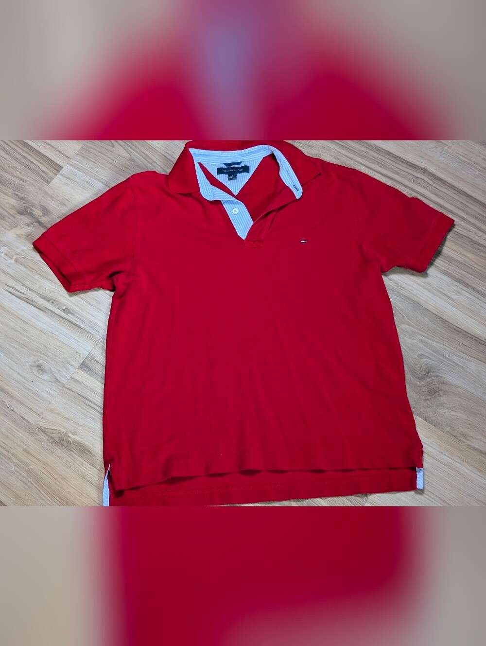 Tommy Hilfiger Red/blue PoloMen's Size Medium